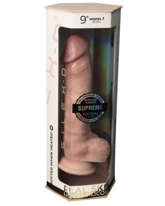 gode ventouse réaliste thermoréactif SilexD Premium 9P, boîte
