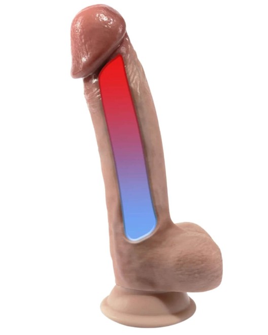 gode ventouse réaliste thermoréactif SilexD premium 8P, schéma chaud froid