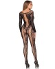 bodystocking en résille laçage noir, Leg Avenue, 89369, mannequin de dos