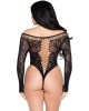 body en résille laçage, noir, Leg Avenue, 89370, zoom de dos