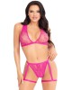 ensemble de lingerie en résille rose, Leg Avenue, 86148, zoom de face