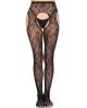 collant ouvert en résille florale, noir, Leg Avenue, 1967, devant
