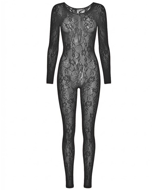 combinaison en résille dentelle, noire, Leg Avenue, 89366, produit de face