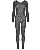 combinaison en résille dentelle, noire, Leg Avenue, 89366, produit de face