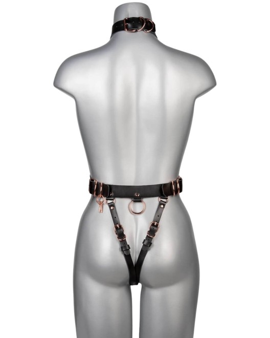 body string ouvert en cuir Lock, Voyeurx, derrière
