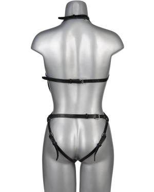 body ouvert en cuir Evy, Voyeurx, argent, derrière