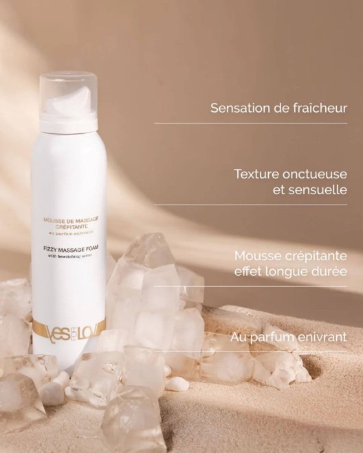 mousse de massage crépitante au parfum enivrant, YesForLov, caractéristiques