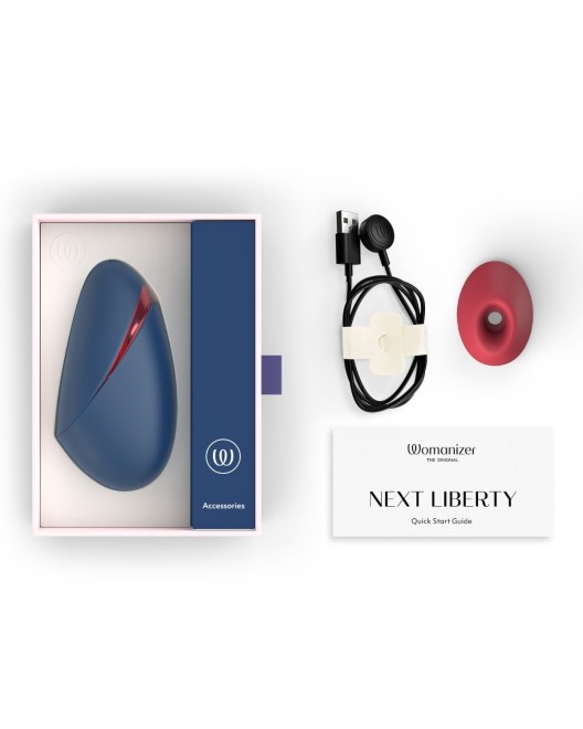 Womanizer liberty next boite bleu et bordeaux