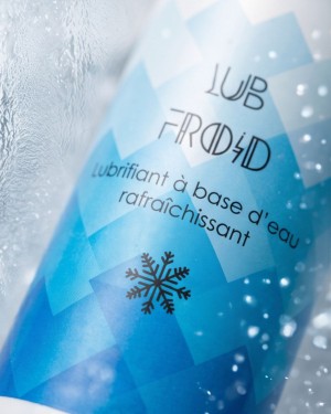 Lubrifiant à base d'eau effet froid zoom sur l'étiquette