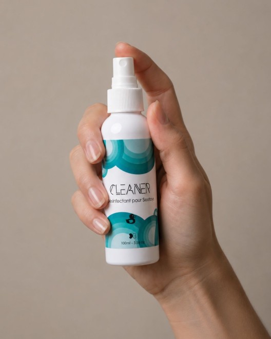 Spray Désinfectant Cleaner nettoyant sextoys présentation main