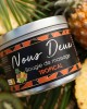 Bougie de massage senteur tropical zoom sur l'étiquette
