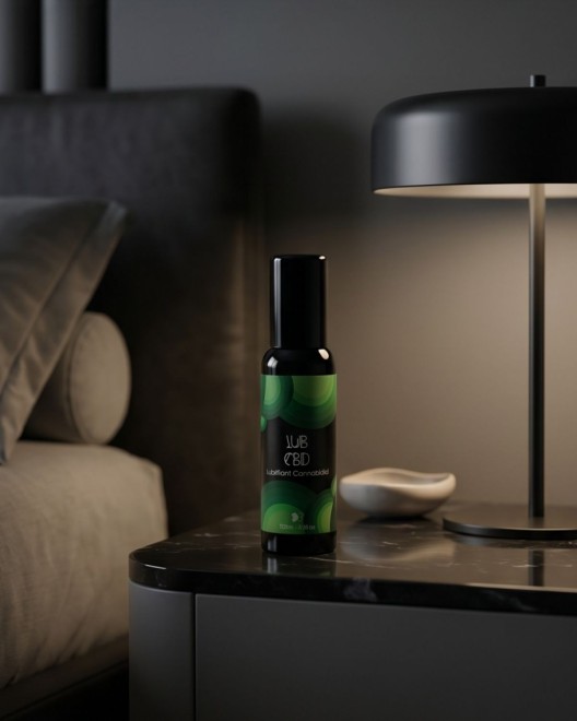 photo produit,Lubrifiant, LUB, CBD, ambiance, table chevet