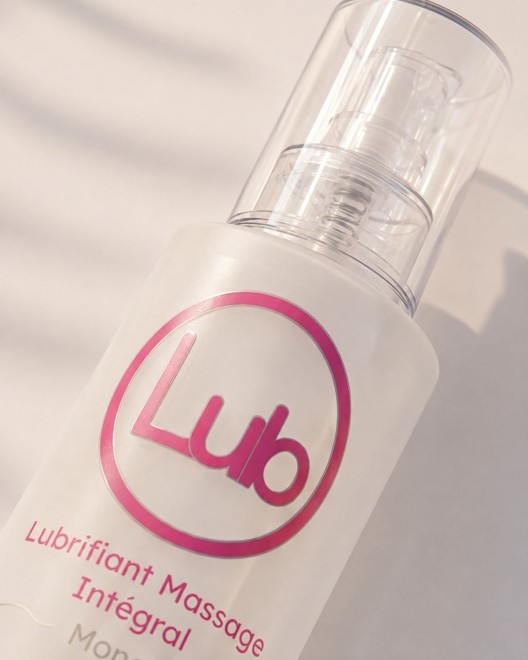 photo produit, lubrifiant, LB, Monoï, 125ml, zoom, etiquette, massage intégral