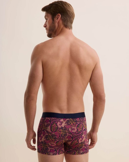 boxers homme lot de 2 Fleur de boteh, Aubade Men, mannequin dos