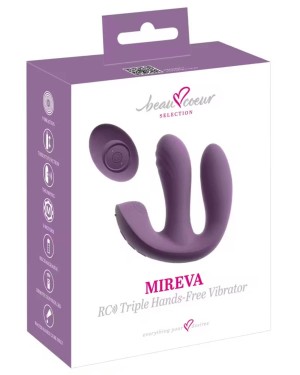 vibromasseur triple stimulation télécommandé Mireva, Beau Coeur, violet, boîte