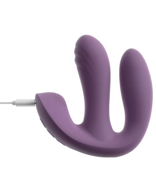 vibromasseur triple stimulation télécommandé Mireva, Beau Coeur, violet, branché