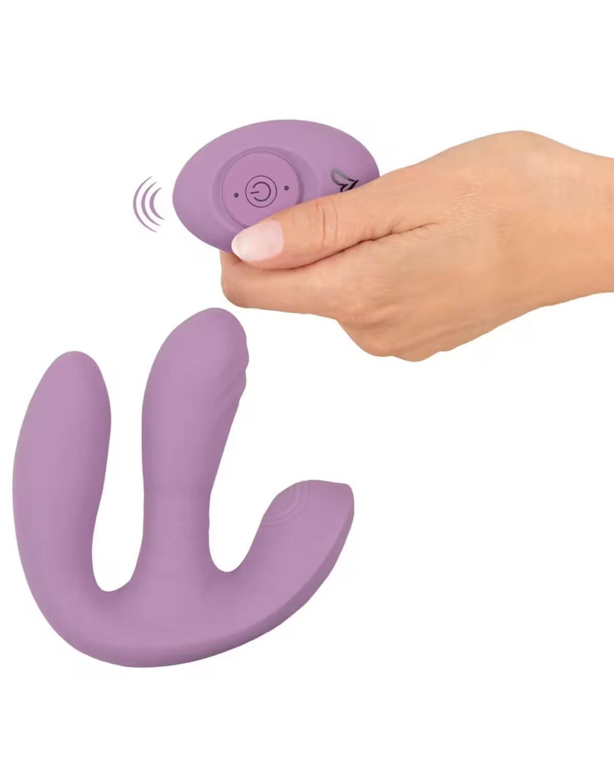 vibromasseur triple stimulation télécommandé Mireva, Beau Coeur, violet, démo télécommande