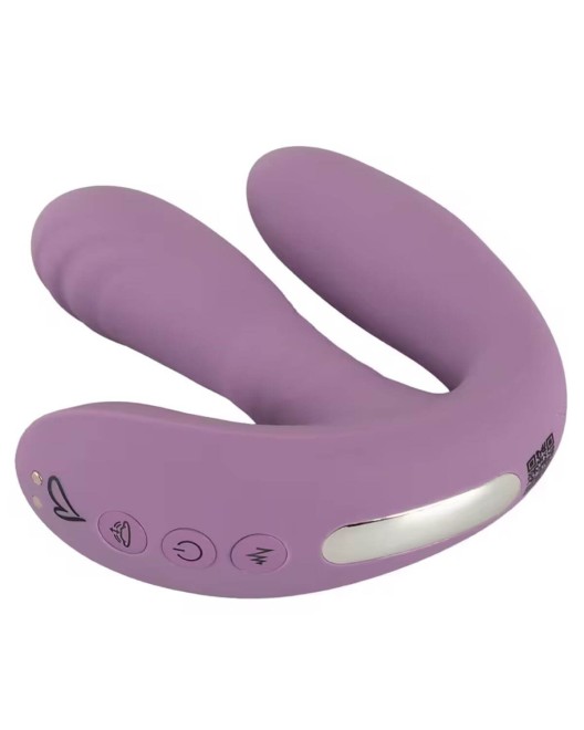 vibromasseur triple stimulation télécommandé Mireva, Beau Coeur, violet, profil