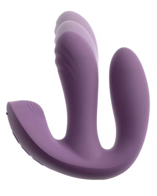 vibromasseur triple stimulation télécommandé Mireva, Beau Coeur, violet, vue côté