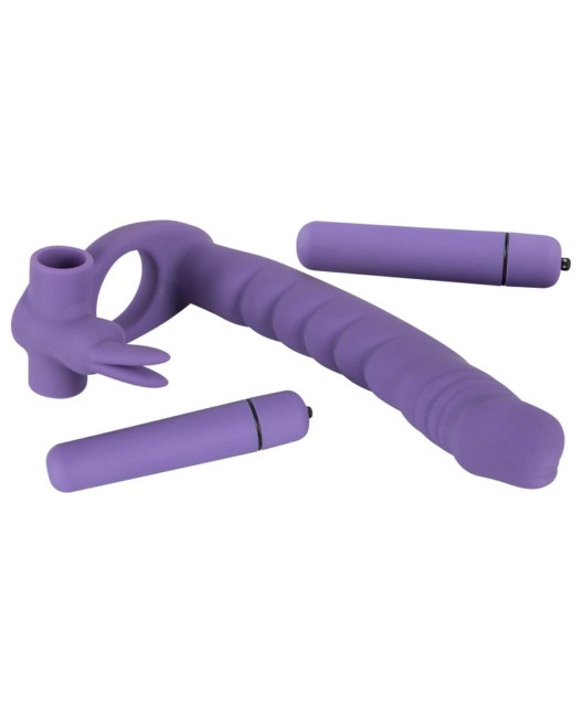 anneau vibrant double pénétration Los Analos, You2Toys, violet, avec bullets
