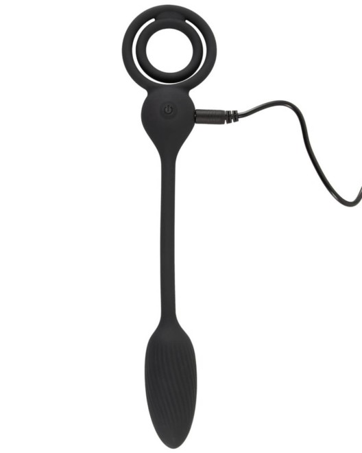 cockring avec plug télécommandé, noir, Rebel, branché