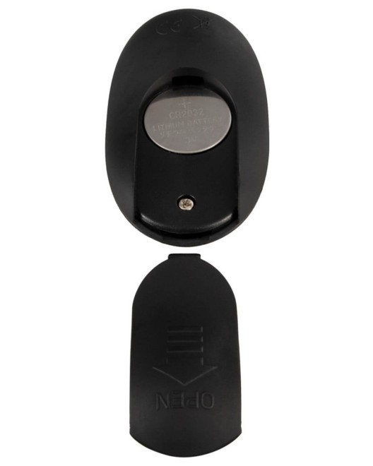 cockring avec plug télécommandé, noir, Rebel, pile