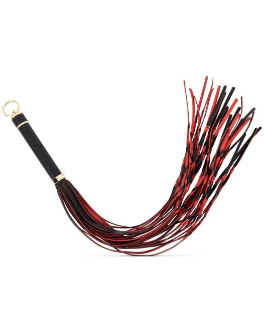 martinet bdsm en simili cuir tressé, Easytoys fetish, noir et rouge