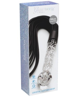 fouet bdsm en cuir et crystal, Toyjoy, boîte