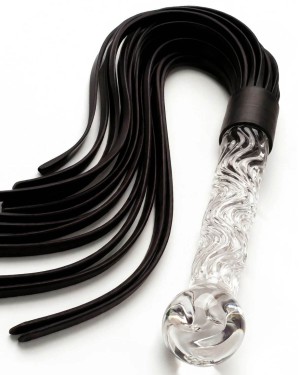 fouet bdsm en cuir et crystal, Toyjoy, zoom