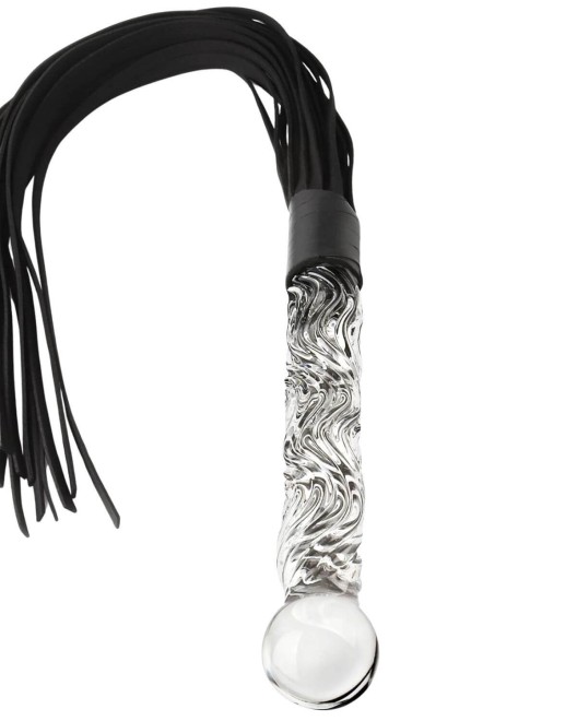 fouet bdsm en cuir et crystal, Toyjoy