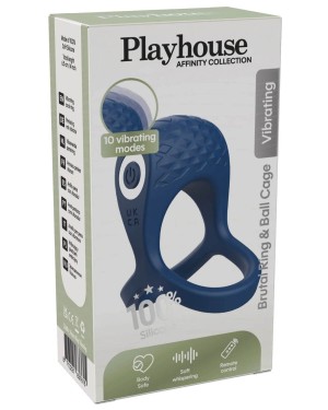 anneau vibrant pénis et testicules télécommandé, Playhouse affinity, boîte