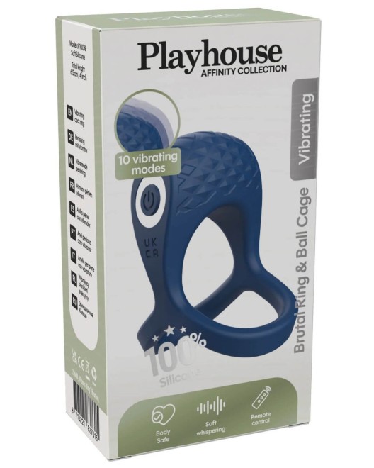 anneau vibrant pénis et testicules télécommandé, Playhouse affinity, boîte