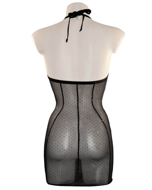 mini robe transparente à strass, OutX, collection Lisa, derrière