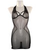 mini robe transparente à strass, OutX, collection Lisa, devant