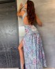 robe longue fendue Maddy, OutX, mannequin de dos