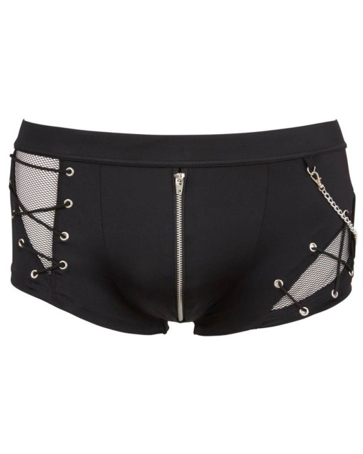 boxer homme zippé, noir, Svenjoyment, devant