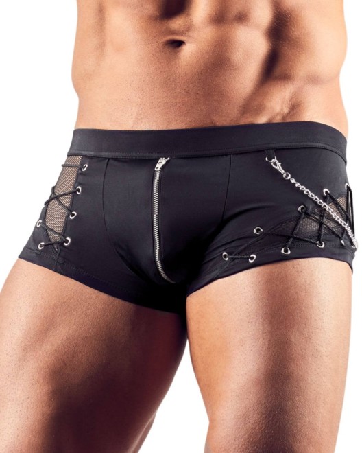 boxer homme zippé, noir, Svenjoyment, vue face