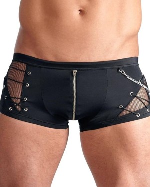 boxer homme zippé, noir, Svenjoyment, vue devant
