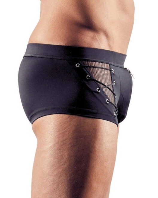 boxer homme zippé, noir, Svenjoyment, vue profil