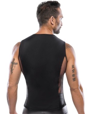 débardeur homme lycra et résille, noir, Svenjoyment, mannequin dos