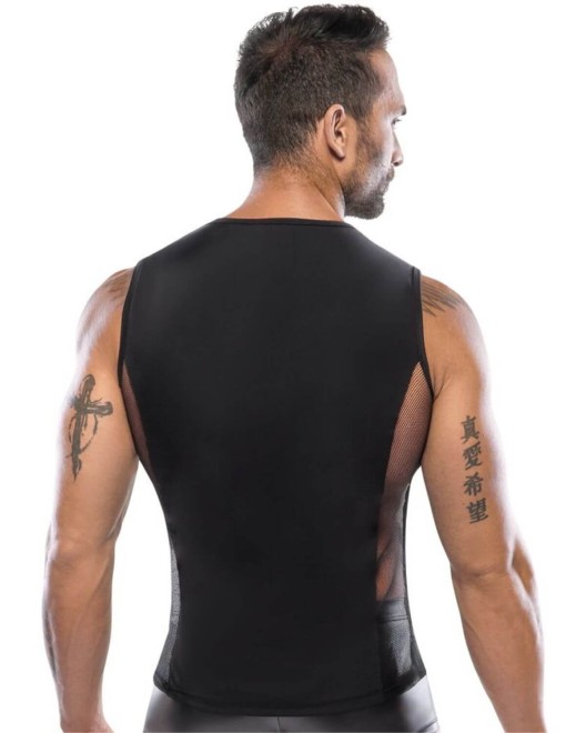 débardeur homme lycra et résille, noir, Svenjoyment, mannequin dos