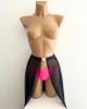 jupe longue en voile, noir, paradise boutik, mannequin de face