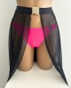 jupe longue en voile, noir, paradise boutik, zoom de face