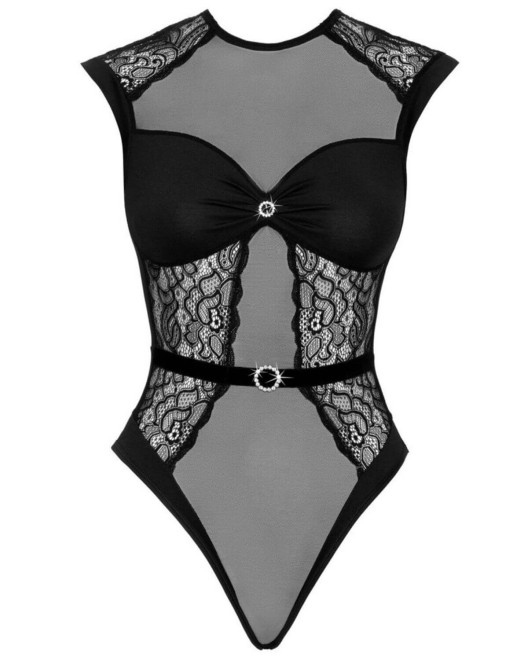 body noir transparent, Cottelli Collection, devant