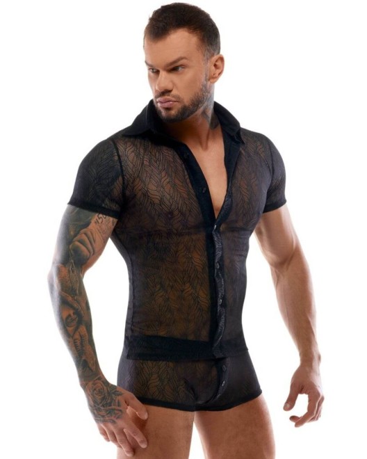 chemise en dentelle homme, Svenjoyment, vue profil