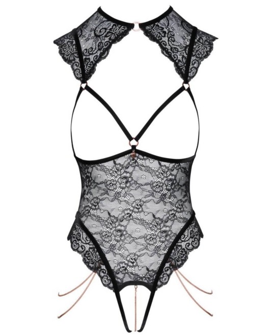 body bijou ouvert en dentelle, Abierta Fina by Cottelli, devant