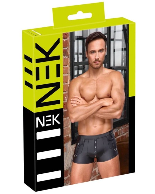 boxer homme en wetlook noir, Nek, boîte