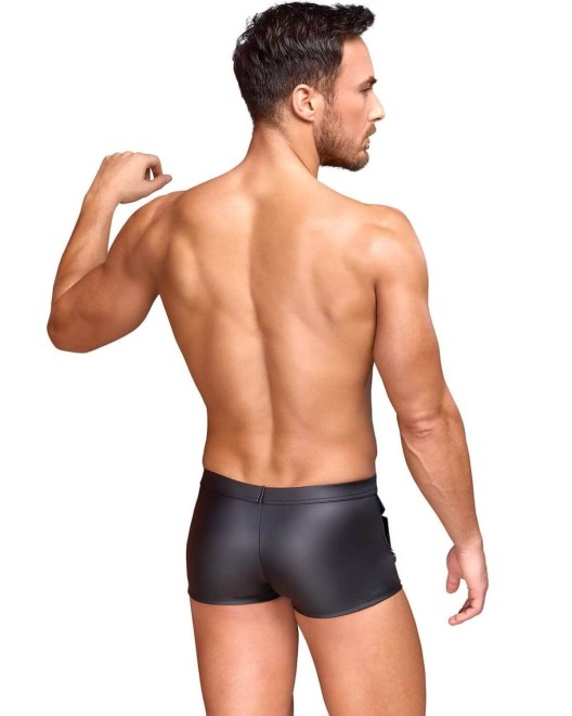 boxer homme en wetlook noir, Nek, mannequin vue dos