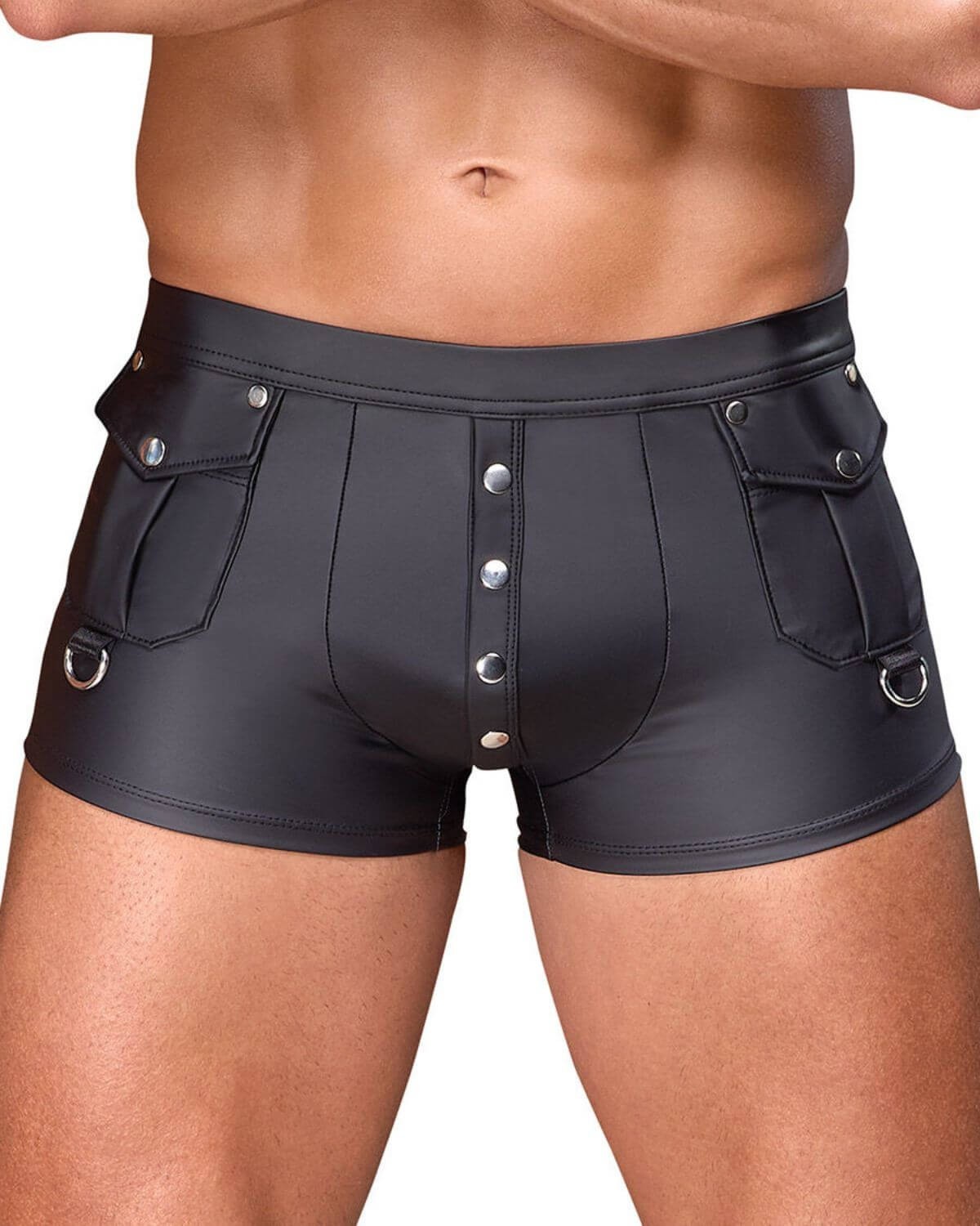 boxer homme en wetlook noir, Nek, zoom de face