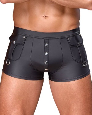 boxer homme en wetlook noir, Nek, zoom de face